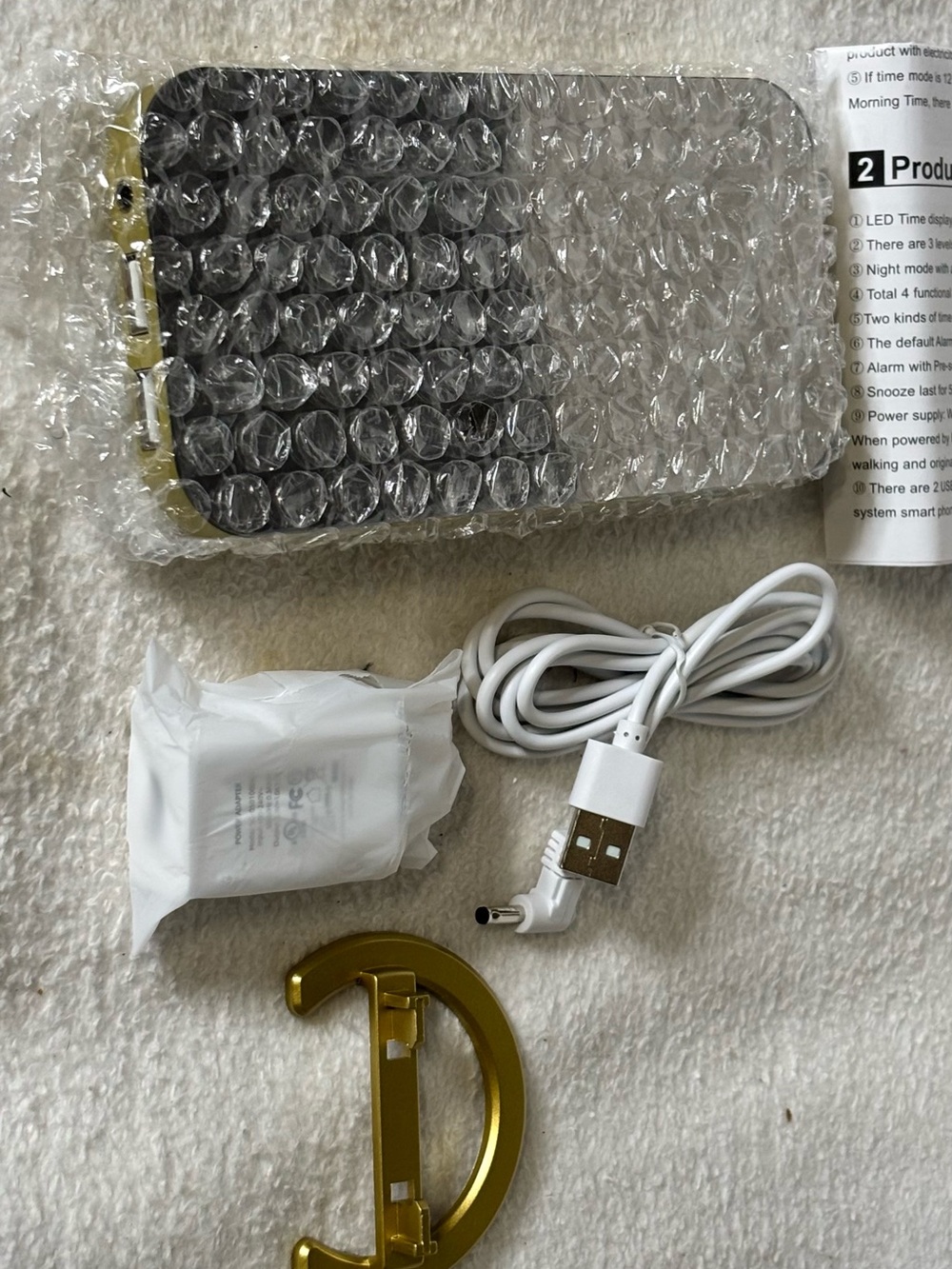 Gold Portable LED Vanity Light with USB Charger
